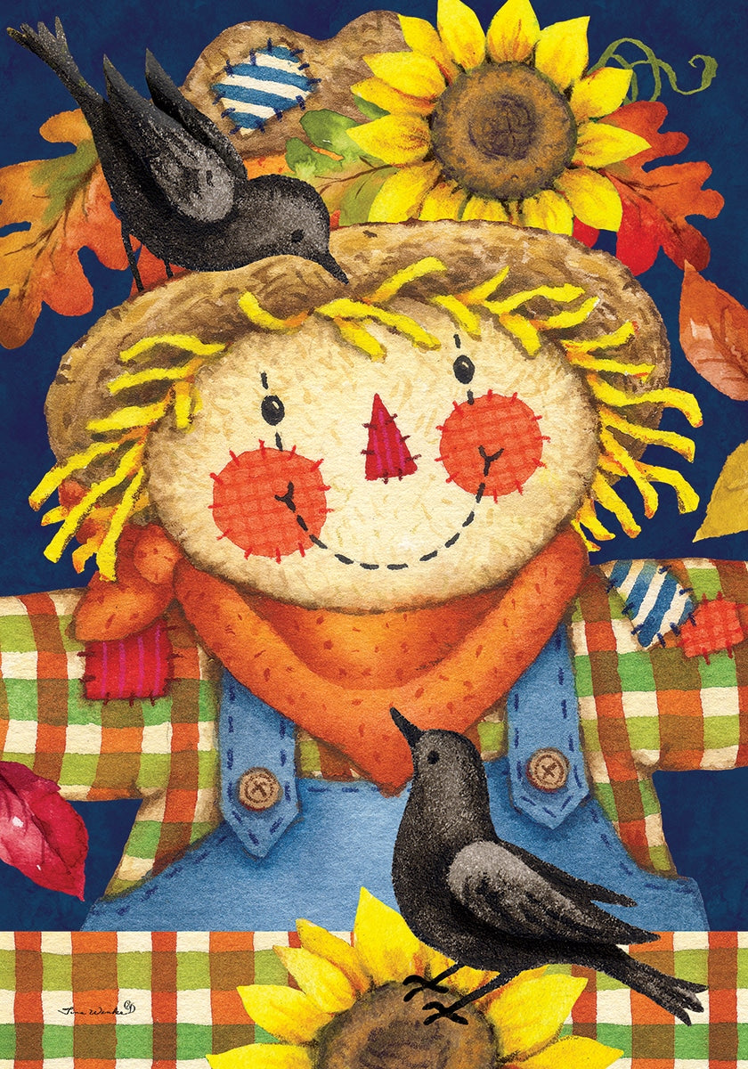 Scarecrow Plaid Mini Flag