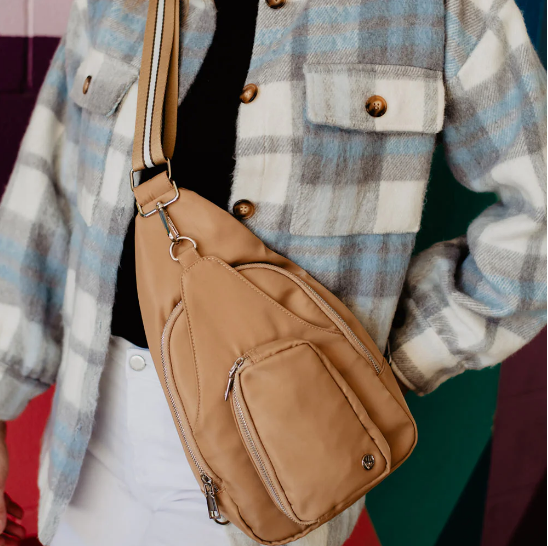 Crossbody Sling Bag - Tan