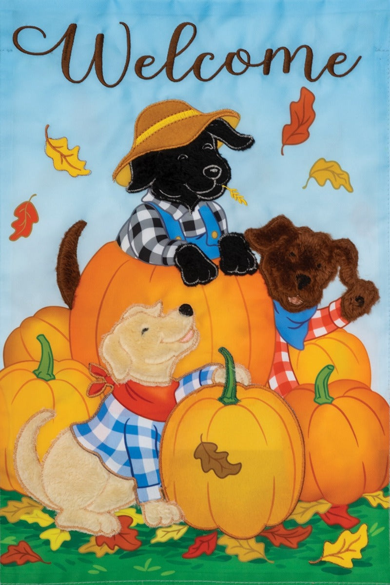 Pumpkins & Dogs Garden Flag