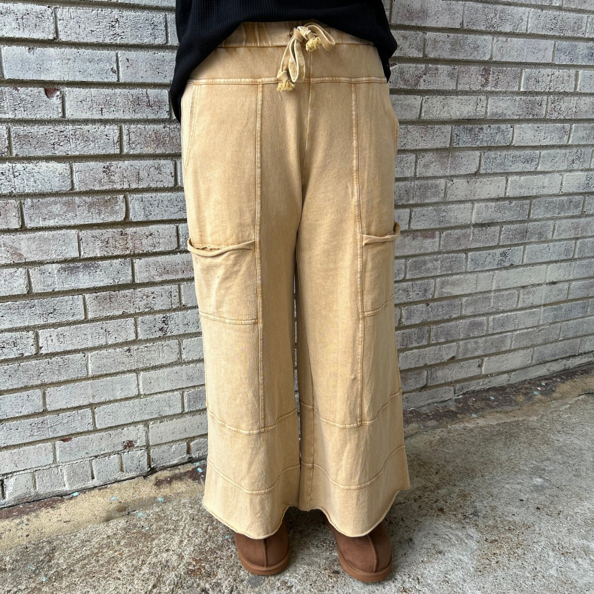 Soft Breeze Wide Leg Pants in Camel