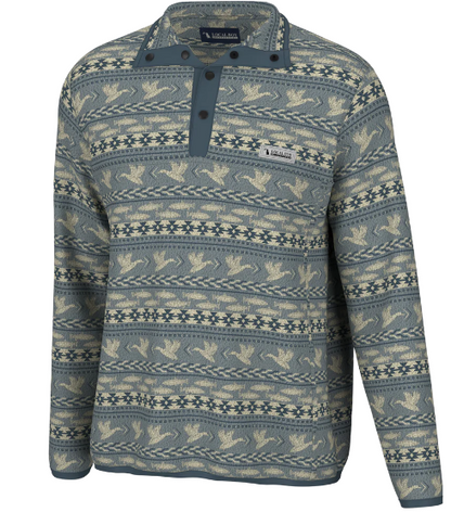 Local Boy Printed Quarter Snap Pullover - Fish & Duck Aztec