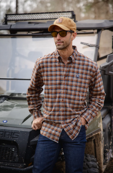 Local Boy Grange Stretch Flannel - Red & Navy