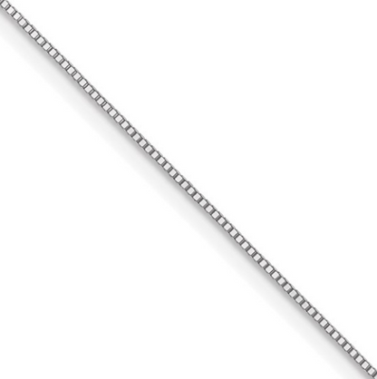 10K White Gold .5mm Baby Box Chain - 18"