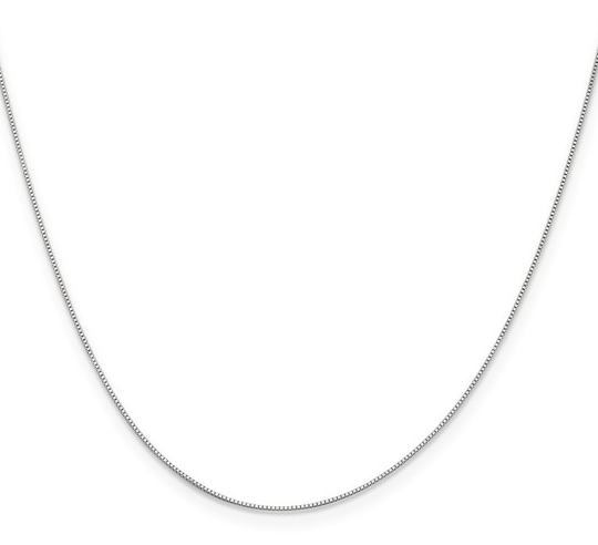 10K White Gold .5mm Baby Box Chain - 18"