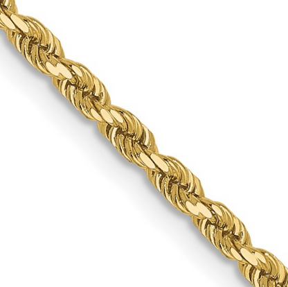 8001-18 10K Yellow Gold 1.75mm Diamond Cut Rope Chain - 18" 0