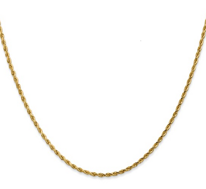 8001-18 10K Yellow Gold 1.75mm Diamond Cut Rope Chain - 18" 0