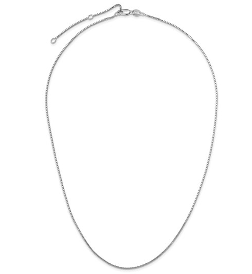 Sterling Silver .85mm Diamond Cut & Polished Adjustable Cable Chain - 16" + 2"