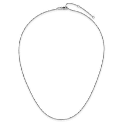 Sterling Silver .95mm Round Box Adjustable Chain - 16" + 2"