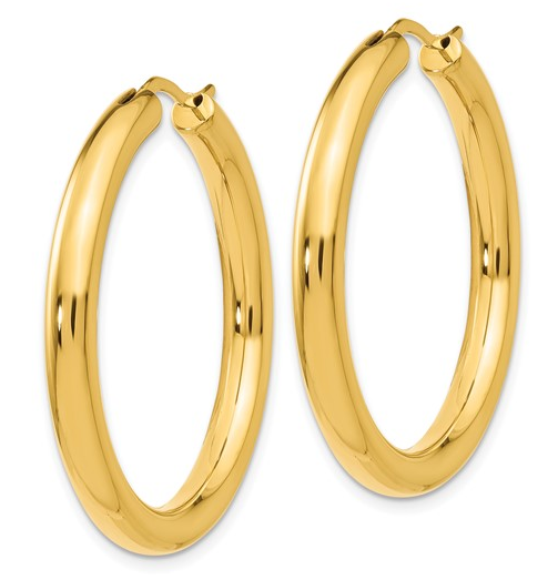 Sterling Silver Gold Plated 3.5mm Tube Hoop Earrings