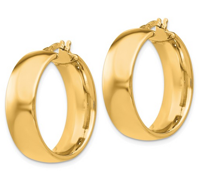 Sterling Silver Gold Plated 23mm Polished Round Hoop Earrings