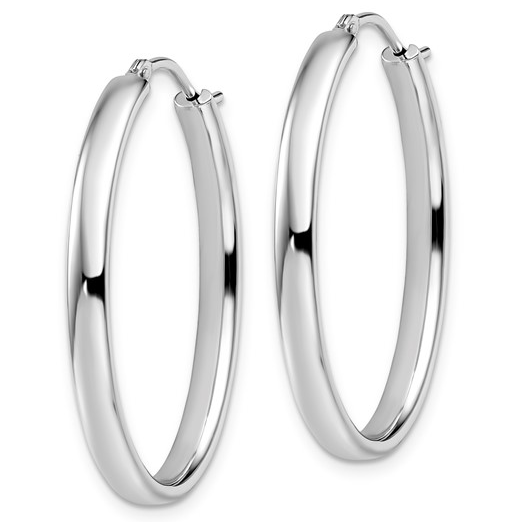 Sterling Silver 34mm Polished Oval Hoop Earrings