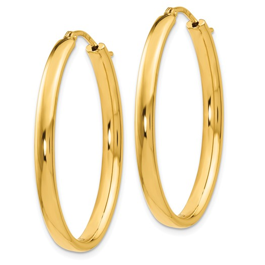 Sterling Silver Gold Plated Polished Oval Hoop Earrings
