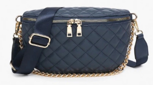 M2402-BK Jen & Co Sylvie Quilted Belt Bag