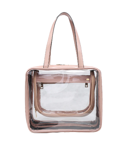 Rae Clear Cosmetic Bag in Nude
