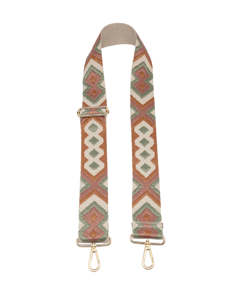 Bohemian Guitar Strap in Camel & Sage