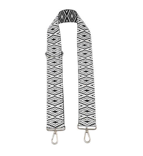Bohemian Guitar Strap in Black & White