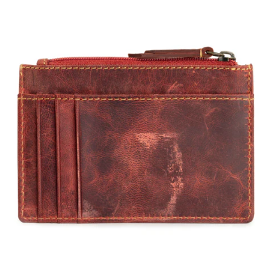 Western Fork Credit Card Holder in Red Russet