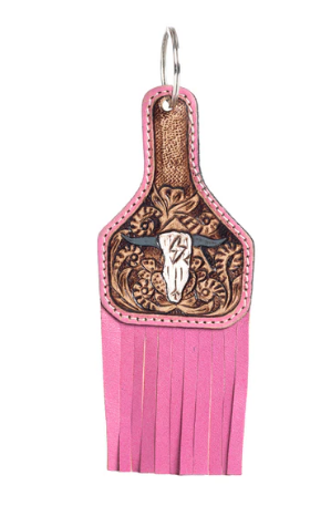 S-10784 Myra Steer Crossing Key Fob in Rose