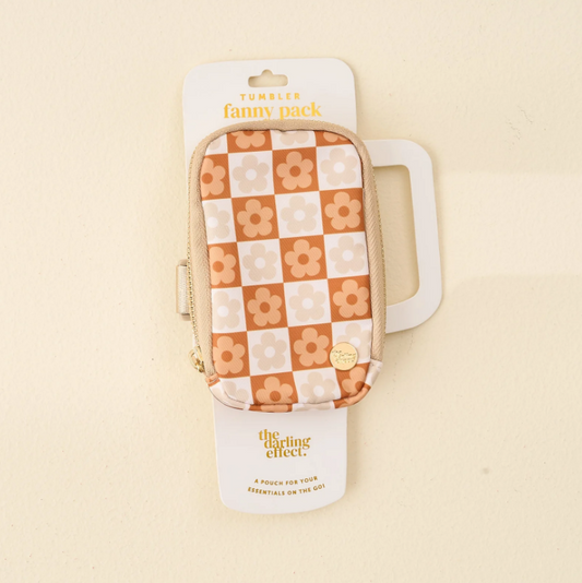 Flower Check Tumbler Fanny Pack - Brown