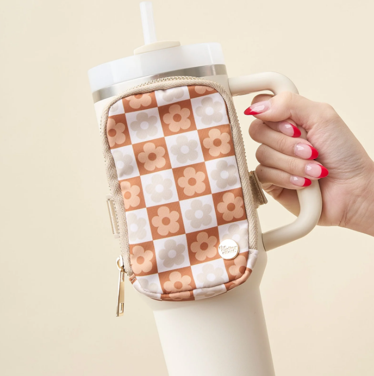 Flower Check Tumbler Fanny Pack - Brown