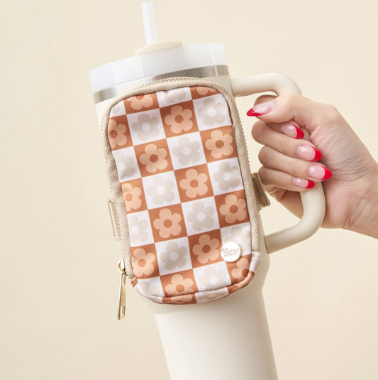 Flower Check Tumbler Fanny Pack - Brown