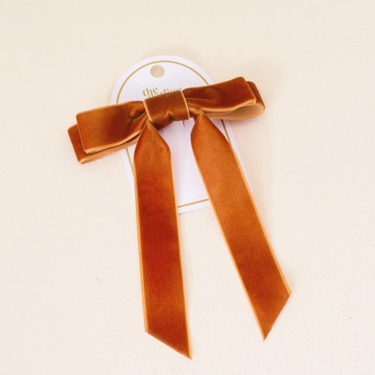 Velvet Hair Bow - Brown Velvet