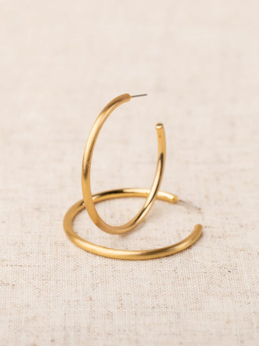 31282 Michelle McDowell Estonia Gold Tone Hoop Earrings