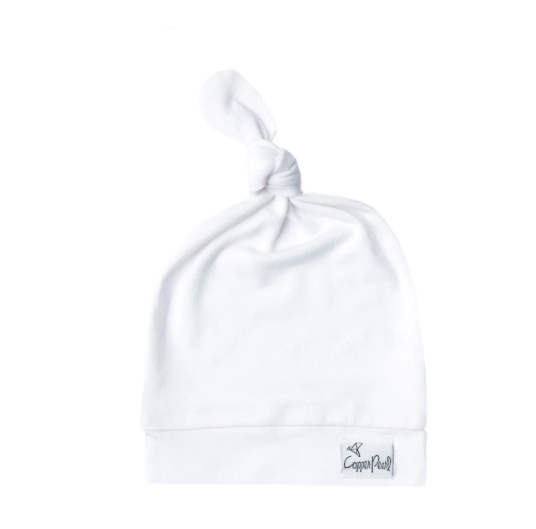 Copper Pearl Top Knot Hat 5-18 Months - Dove