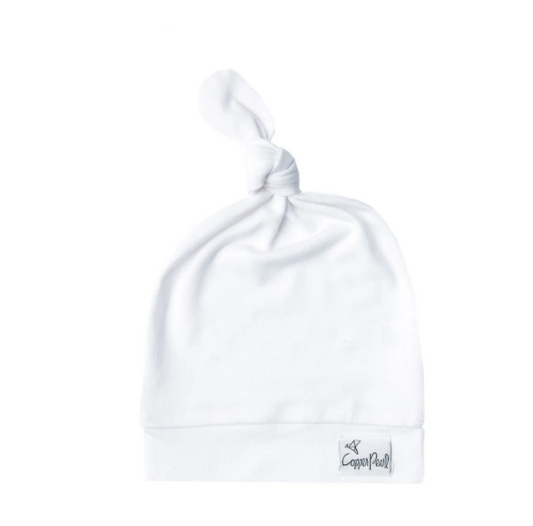 Copper Pearl Top Knot Hat 5-18 Months - Dove