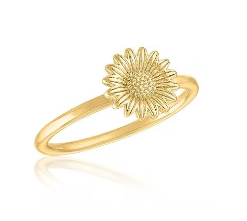 LAY-RING91G Layers Gold Sunflower Ring