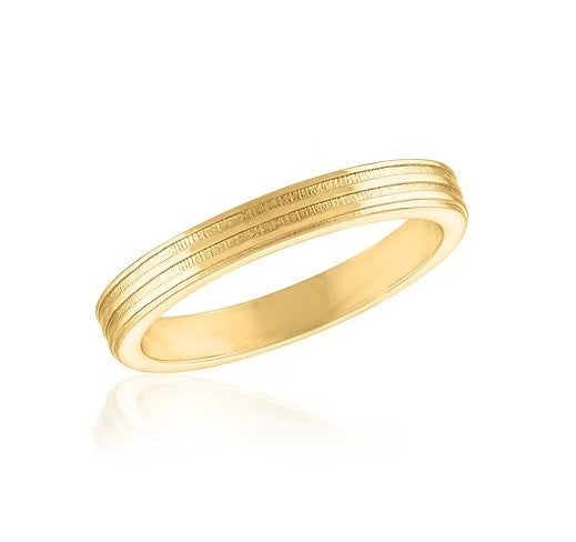 LAY-RING92G Layers Gold Ribbed Ring