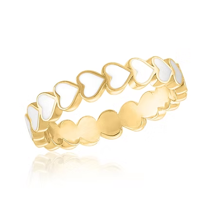 Layers Gold White Heart Infinity Ring