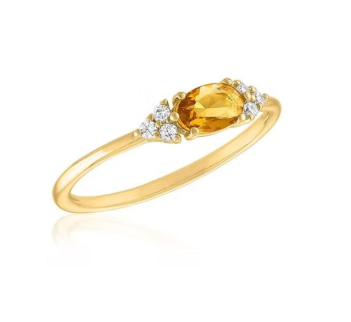 LAY-RING96G Layers Gold Tone Topaz Horizon Ring