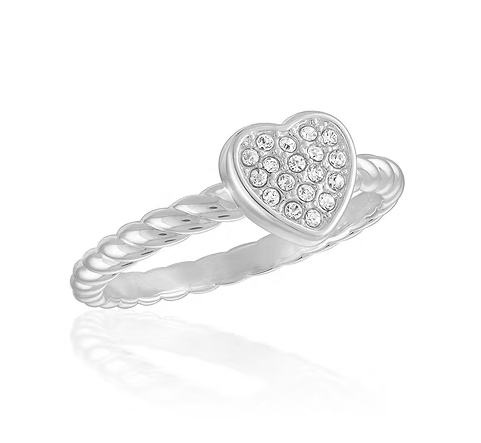 Stacks Cubic Zirconia Heart with Twisted Band