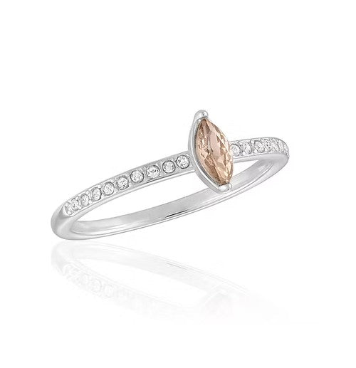 STK117 Stacks Vintage Rose Marquise Silver Ring