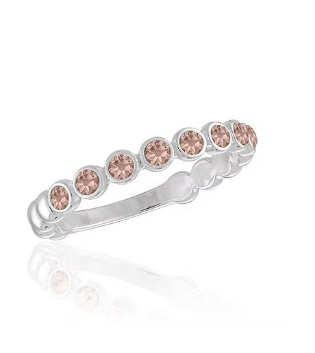 STK118 Stacks Vintage Rose Infinity Silver Ring