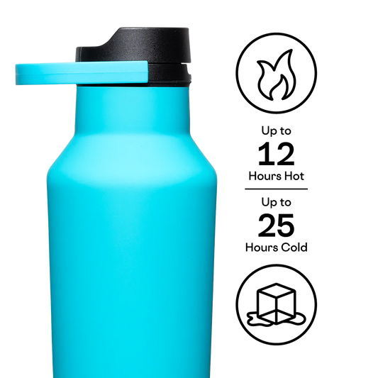 Corkcicle 32oz Canteen Water Bottle in Capri Blue