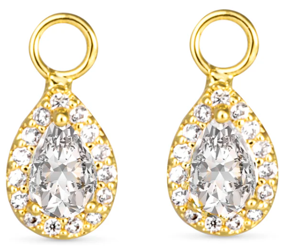 50772/50706 Amanda Blu Pear Halo CZ Earring Charms