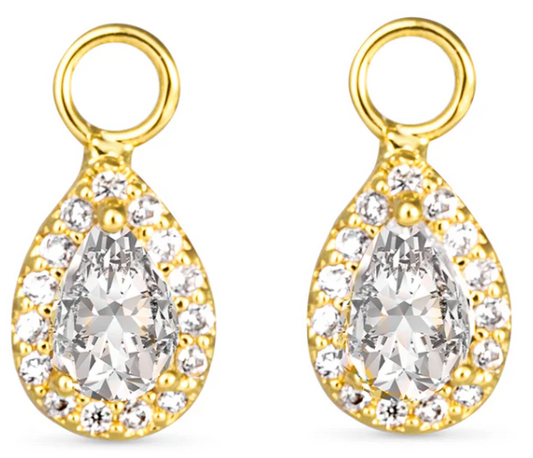 50772/50706 Amanda Blu Pear Halo CZ Earring Charms