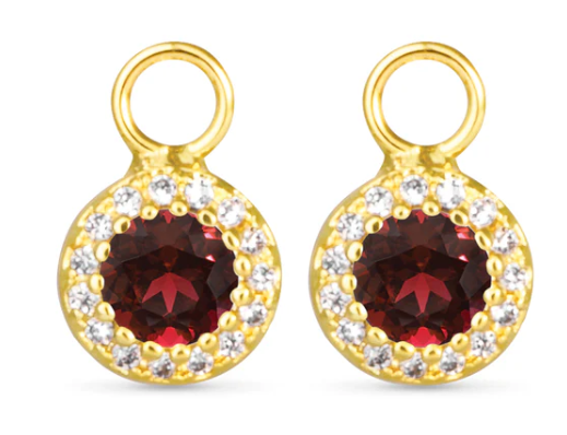50740 Amanda Blu Red CZ Halo Earring Charms
