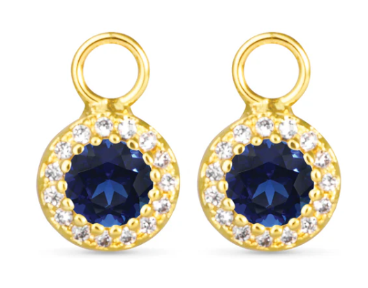 50742/50676 Amanda Blu Blue CZ Halo Earring Charms