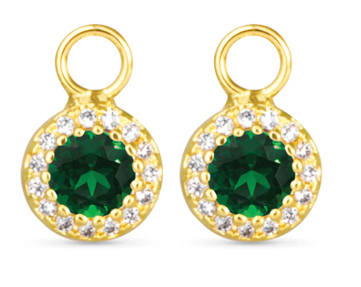 50744/50678 Amanda Blu Green CZ Halo Earring Charms