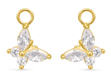 50690 Amanda Blu CZ Butterfly Earring Charms