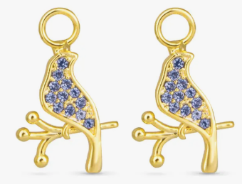 50758/50692 Amanda Blu Blue CZ Bird Earring Charms
