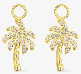 50694 Amanda Blu CZ Palm Tree Earring Charms