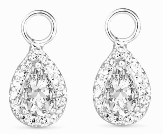 50772/50706 Amanda Blu Pear Halo CZ Earring Charms