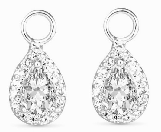 50772/50706 Amanda Blu Pear Halo CZ Earring Charms