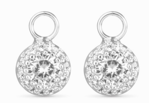 50738 Amanda Blu Clear CZ Halo Earring Charms