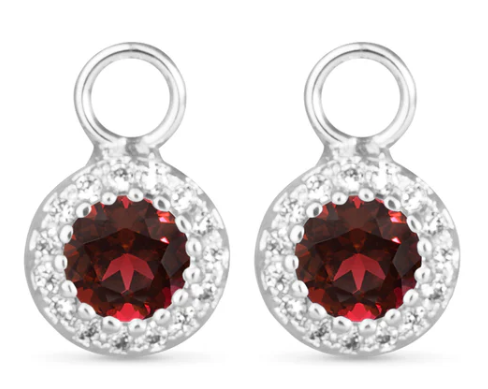 50740 Amanda Blu Red CZ Halo Earring Charms