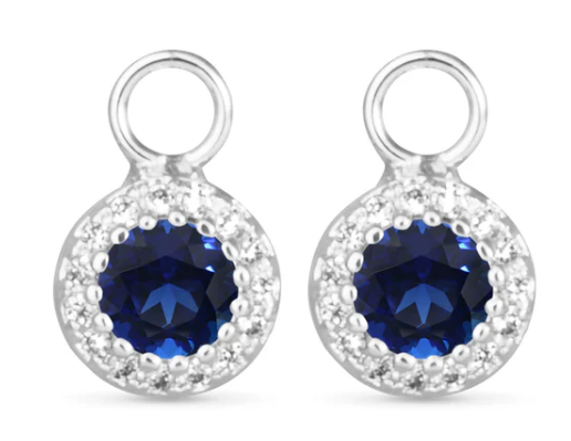 50742/50676 Amanda Blu Blue CZ Halo Earring Charms